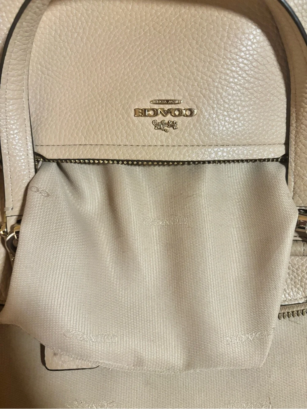 Coach Pebble Leather Satchel in Taupe